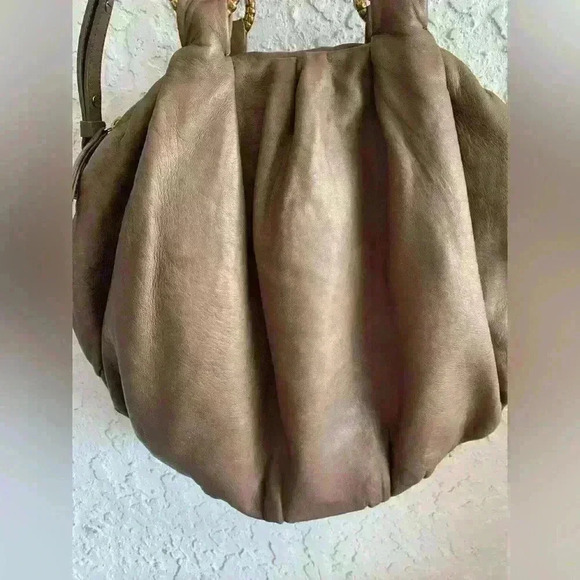 Ellie Tahari Boho Shoulder/Handbag Purse Adjustable Strap Womens Brown Leather - Picture 3 of 14